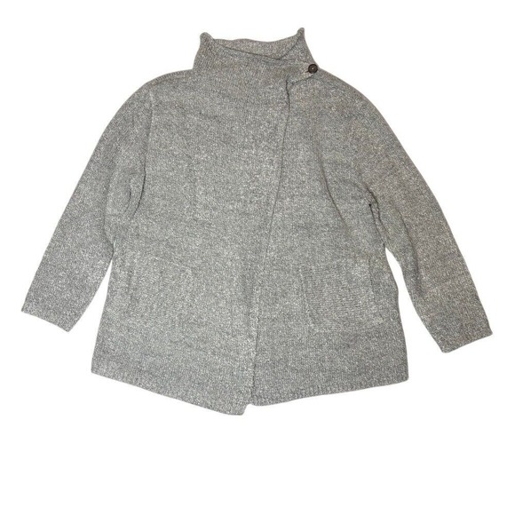 Lulu B Size X-Large Cowl Neck Sweater Cardigan‎ Cape Wrap XL Plus 16/18 Gray - Picture 1 of 6